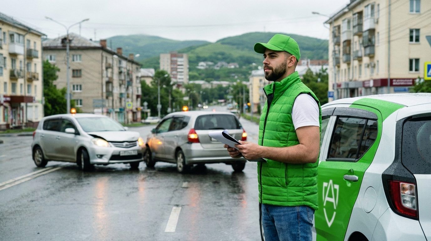 Аварийный комиссар Автогид на месте ДТП во Владивостоке
